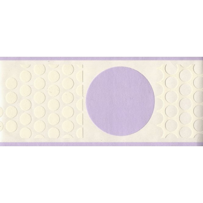 SAMPLE - Retro Blocks & Circles Cream / Lilac Textured Border by Fine Decor B0013