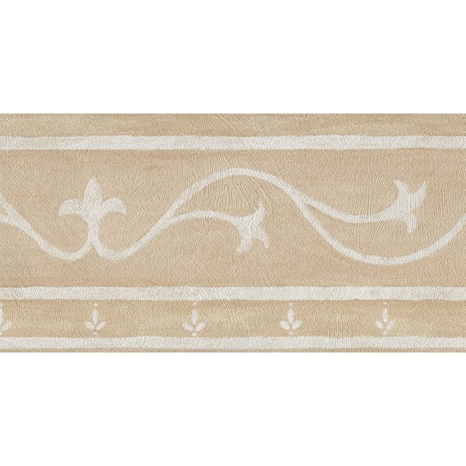 SAMPLE - Salinas Scroll Beige / White 10 Metre Border by Ideco 63001