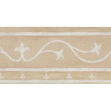 SAMPLE - Salinas Scroll Beige / White 10 Metre Border by Ideco 63001