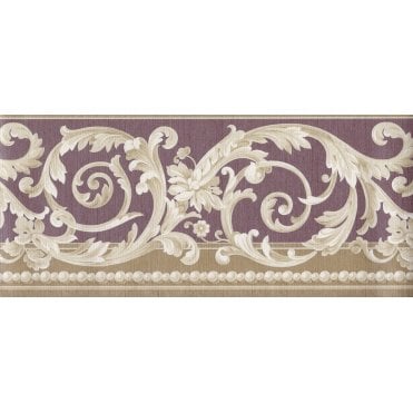 SAMPLE - Scroll Burgundy / Gold Border by Coloroll 401865