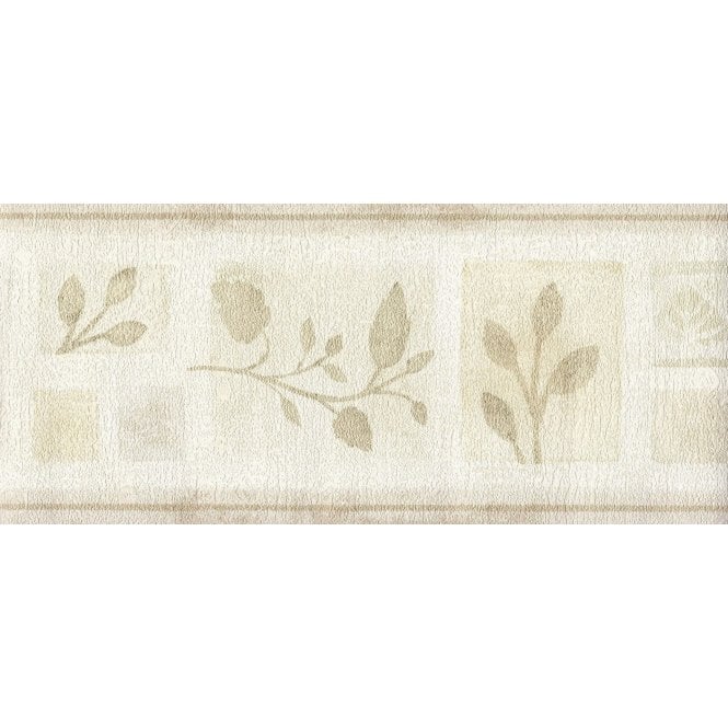 SAMPLE - Sienna Leaf Cream / Beige Border by Crown 62092