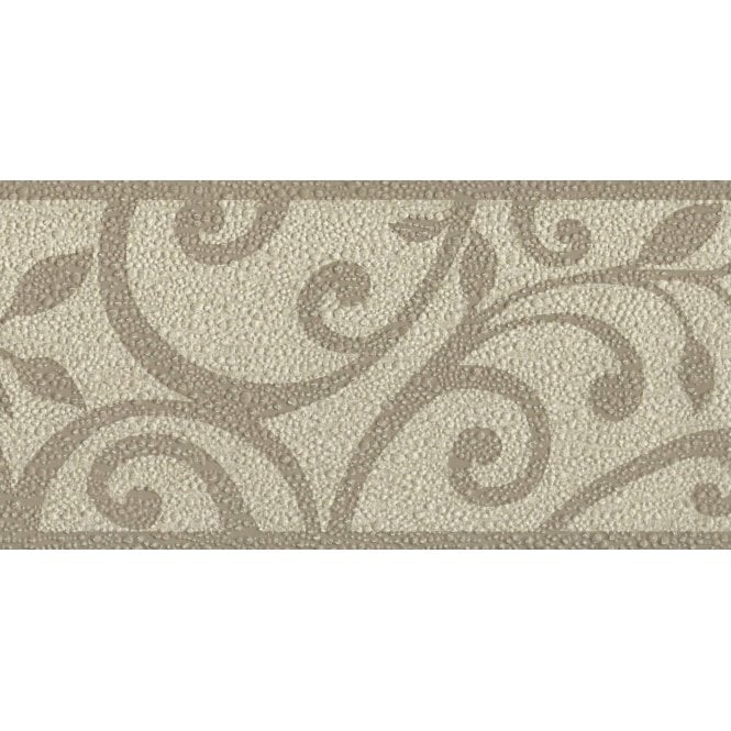 SAMPLE - Swirl Mocha Embossed Texture Border by Holden K2 22230