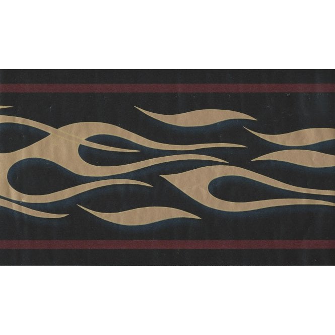 SAMPLE - Tribal Wave Black / Gold Border By Imperial B63540