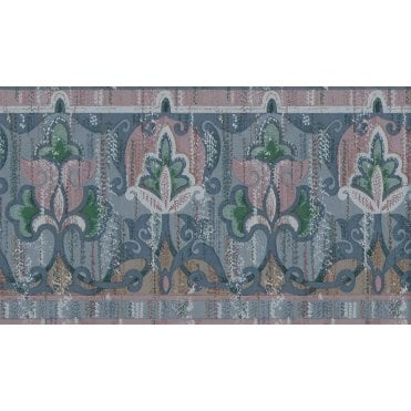 SAMPLE - Tuscany Nouveau Trail Navy Vinyl Border by Coloroll 161127