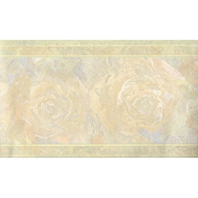 SAMPLE - Venetia Abstract Floral Lemon 10 Metre Border by Coloroll 121046
