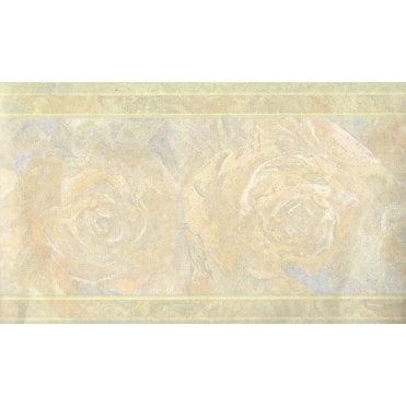 SAMPLE - Venetia Abstract Floral Lemon 10 Metre Border by Coloroll 121046