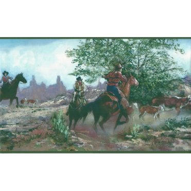 SAMPLE - Wild West Green Border by Rosedale 241B63517