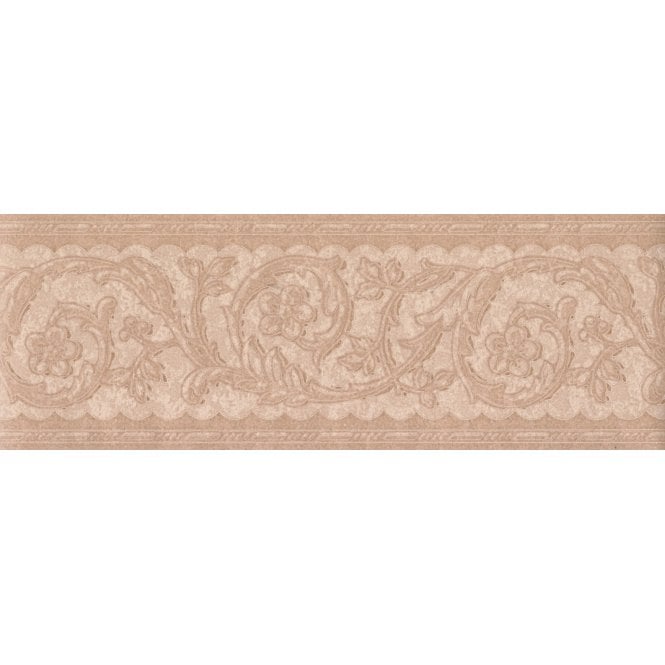 Scroll Acanthus Leaf Scroll Peach 10 Metre Border by Coloroll 117117