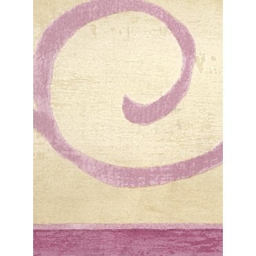 Scroll Cream / Pink Border by Crown 50896