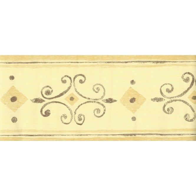 Scroll Yellow / Gold Border by Crown 54814
