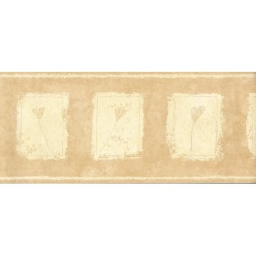 Sketched Flowers Beige / Cream Border by Crown 70783