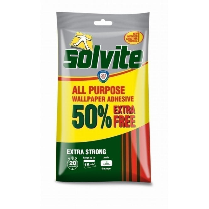 Solvite Extra Strong All Purpose Wallpaper Adhesive - 10Roll +50% extra bag