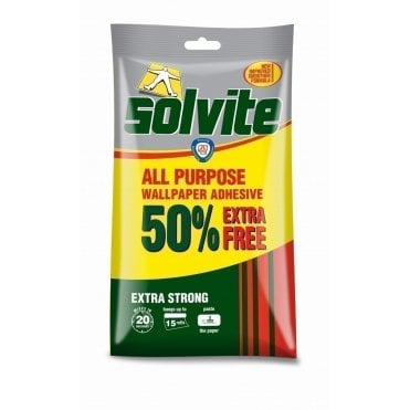 Solvite Extra Strong All Purpose Wallpaper Adhesive - 10Roll +50% extra bag