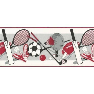 Sports Day Grey / Red Border by Crown 18454