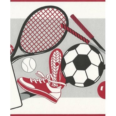 Sports Day Grey / Red Border by Crown 18454