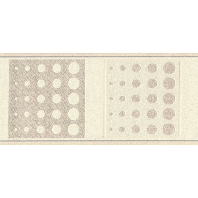 Spotty Retro Cream / Silver Border by De-Zign 500101B