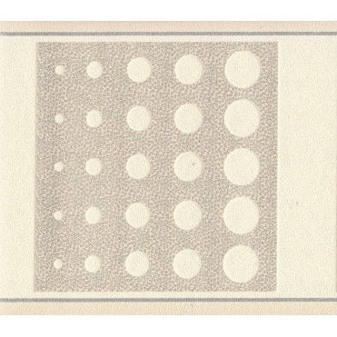 Spotty Retro Cream / Silver Border by De-Zign 500101B