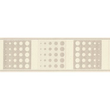 Spotty Retro Cream / Silver Border by De-Zign 500101B