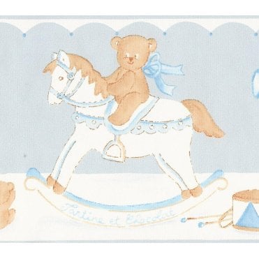 Tartine et Chocolat Teddy Bears Blue Border 57932302
