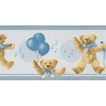 Teddy Bear Party Blue 10 Metre Border by Decor Maison 1216
