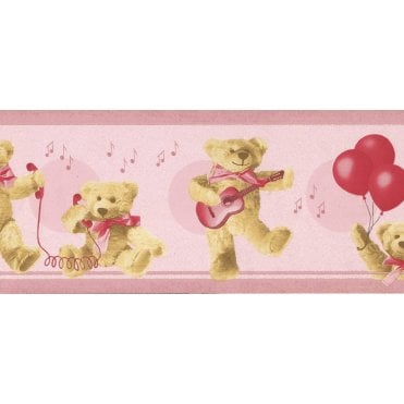 Teddy Bear Party Pink 10 Metre Border by Decor Maison 1215
