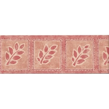 Topika Leaf Pink / Coral Vinyl Border by Coloroll 567295