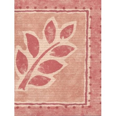 Topika Leaf Pink / Coral Vinyl Border by Coloroll 567295