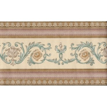 Traditional Rosette Terracotta / Green Border by Holden 15429