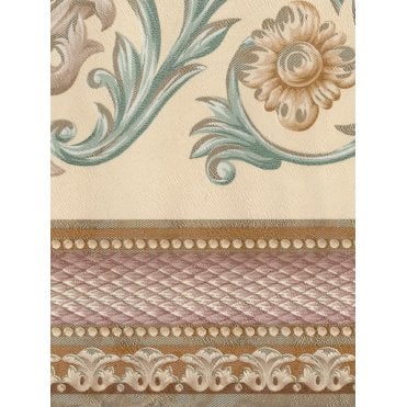 Traditional Rosette Terracotta / Green Border by Holden 15429
