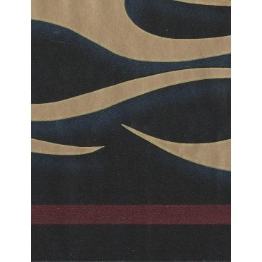 Imperial Close Up | Tribal Wave Black / Gold Wallpaper Border B63540
