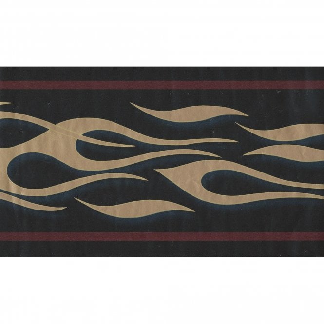 Tribal Wave Black / Gold Border By Imperial B63540