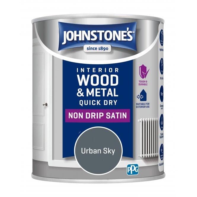 Urban Sky Quick Dry Satin - Johnstones Interior Wood & Metal Paint