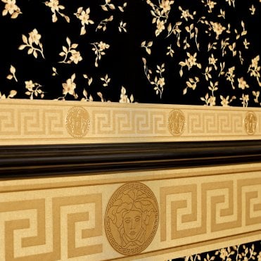 Versace Home Greek Key Gold Luxury Wallpaper Border by AS Creation 93522-2