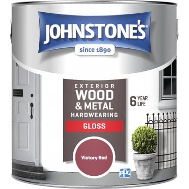 Victory Red Exterior Hardwearing Gloss - Johnstones Exterior Wood & Metal Paint