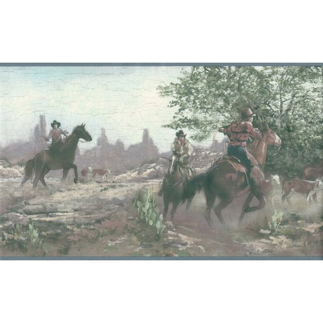 Wild West Blue Border by Rosedale 241B63518