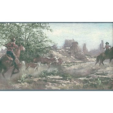 Wild West Blue Border By Rosedale 241B63518