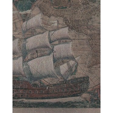 Imperial Close Up | World Map Antique Gold Wallpaper Border 57809