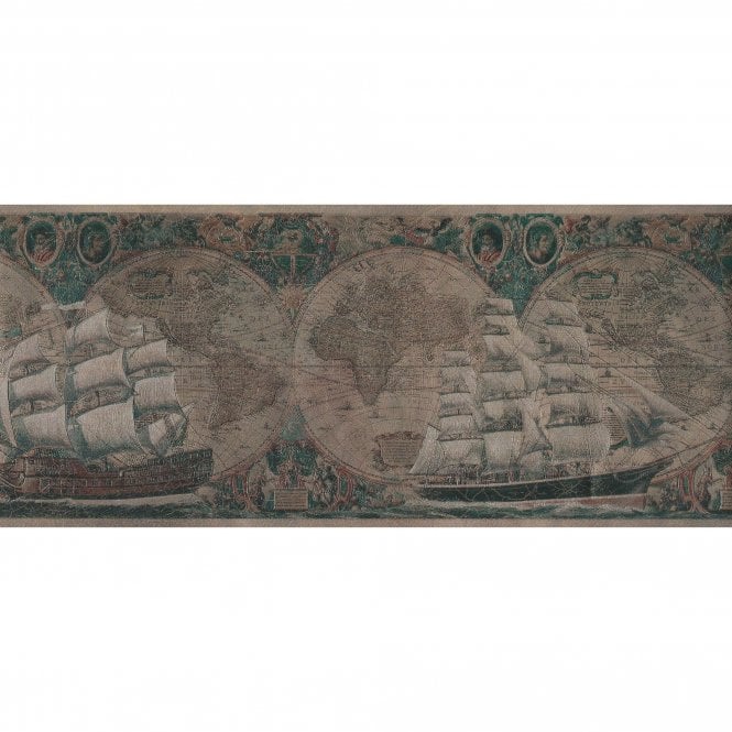 World Map Antique Gold Border By Imperial 57809